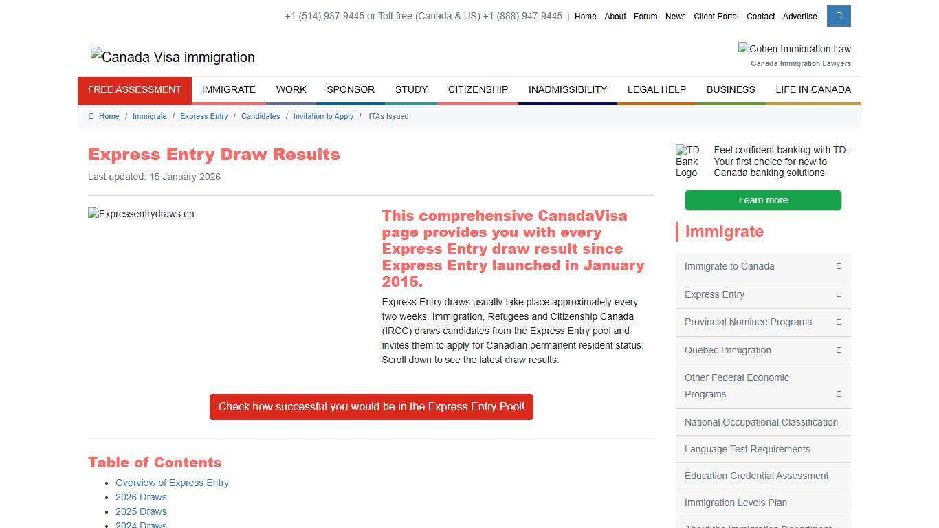 Express Entry: Every Canada Immigration Visa Draw Result | Canadavisa.com